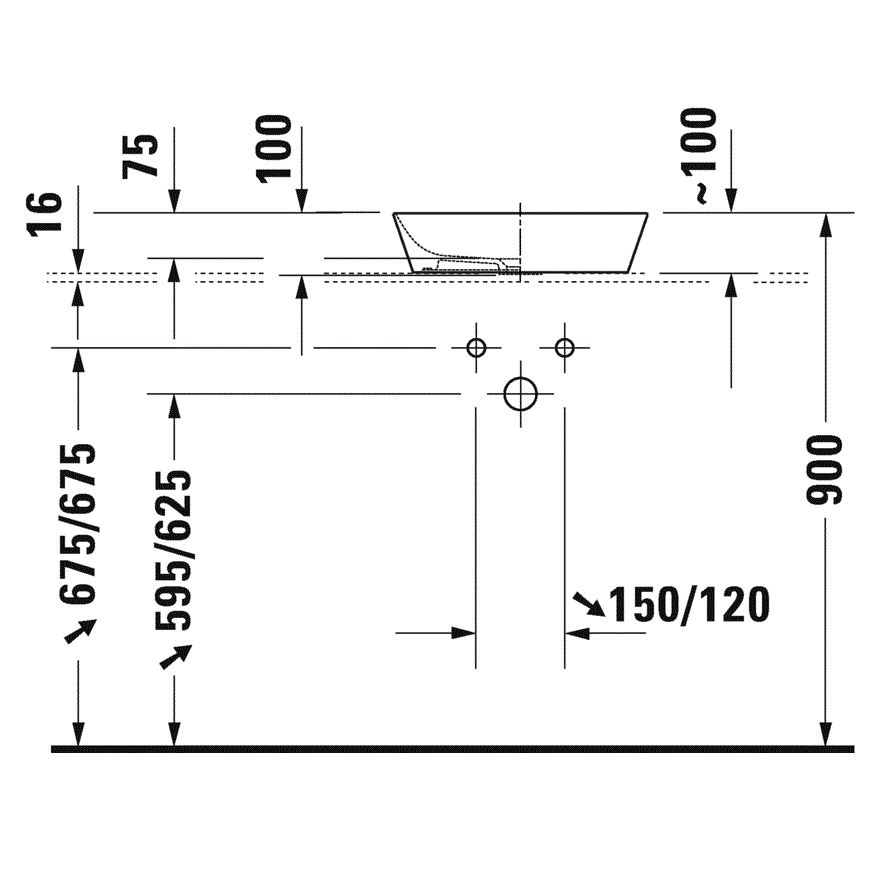 Раковина накладная Duravit Cape Cod 2328430000 43 см