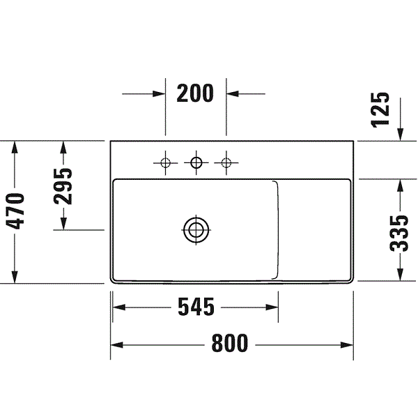 Раковина для мебели Duravit DuraSquare 23488000141 80x47