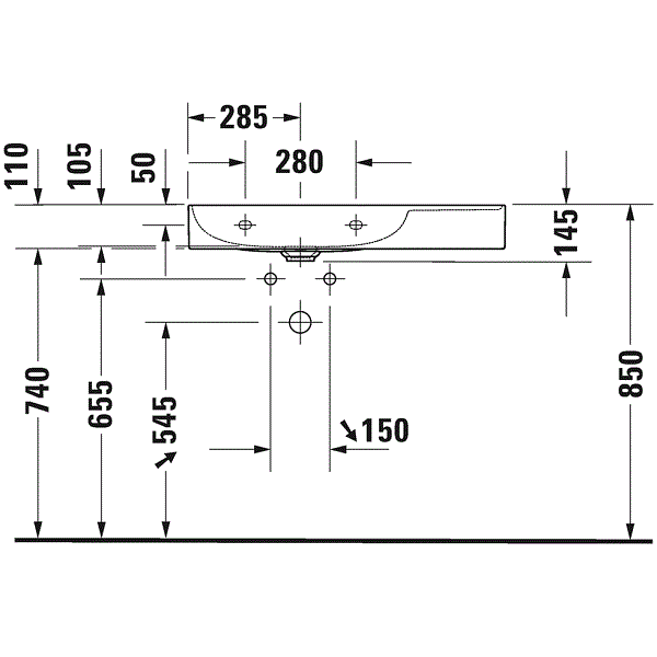 Раковина для мебели Duravit DuraSquare 23488000141 80x47