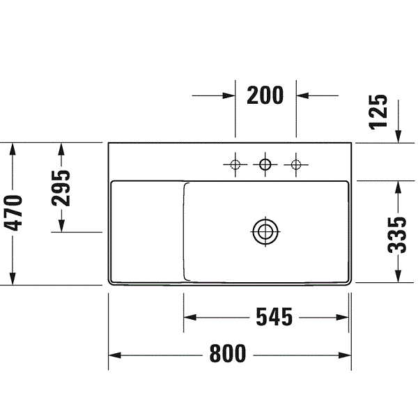 Раковина для мебели Duravit DuraSquare 23498000141 80x47