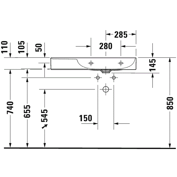 Раковина для мебели Duravit DuraSquare 23498000141 80x47