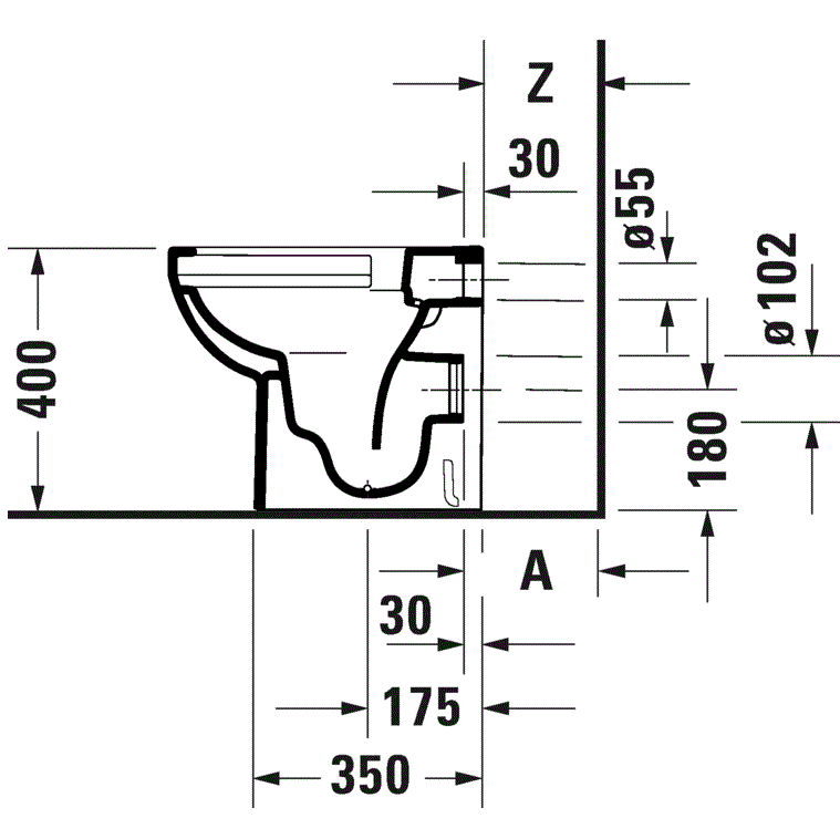 Комплект унитаз и сиденье Duravit DuraStyle 41840900A1 48x37