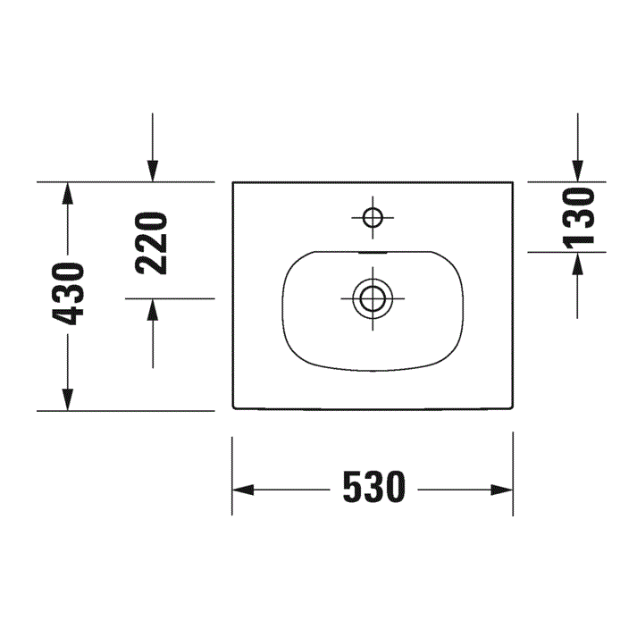 Раковина подвесная Duravit XViu 23445300001 53x43