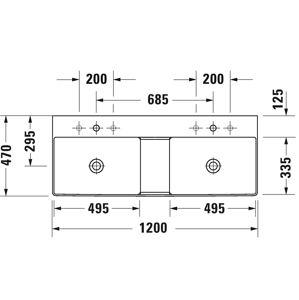 Раковина для мебели Duravit DuraSquare 23531200141 120x47