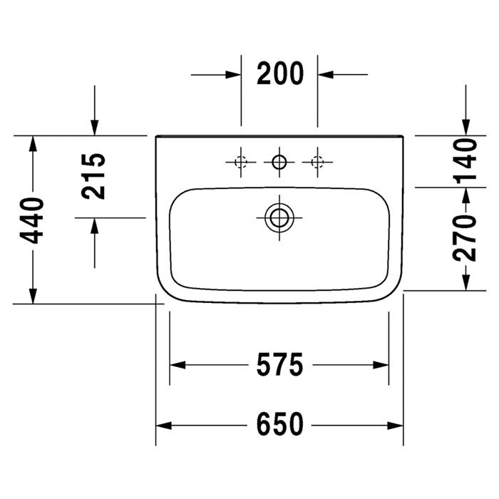 Раковина медицинская Duravit DuraStyle 2324650070 65x44