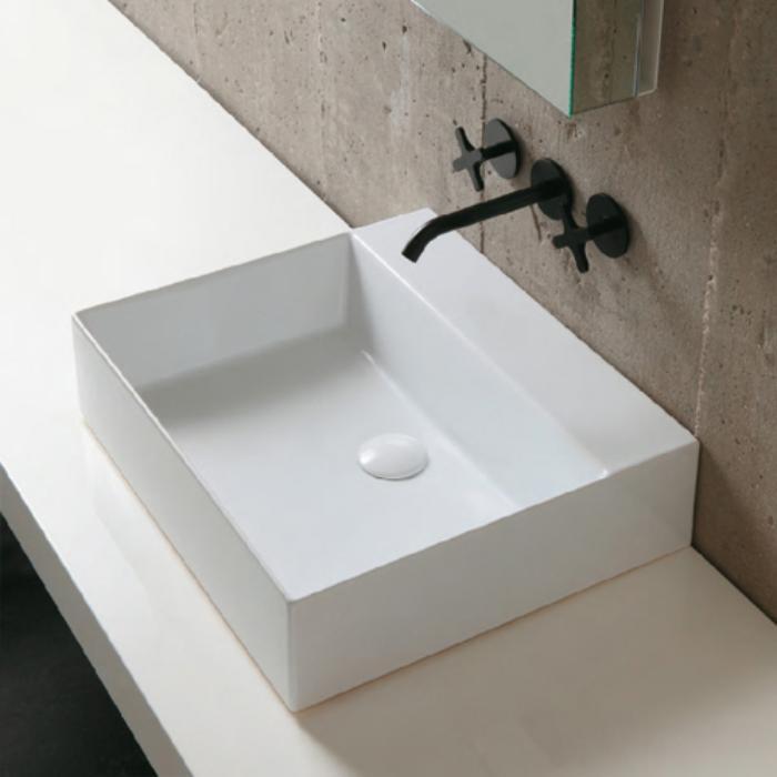 Раковина подвесная/накладная Azzurra Elegance Squared ELLP050450Q0BI/(EQA50 bi)*0 50х45