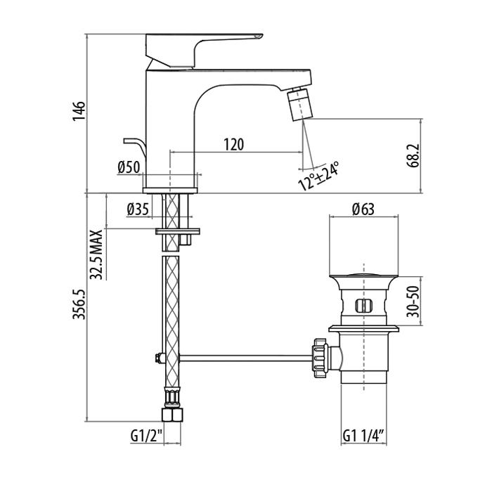 Смеситель для биде Gattoni H2Omix3000 3055/30C0cr