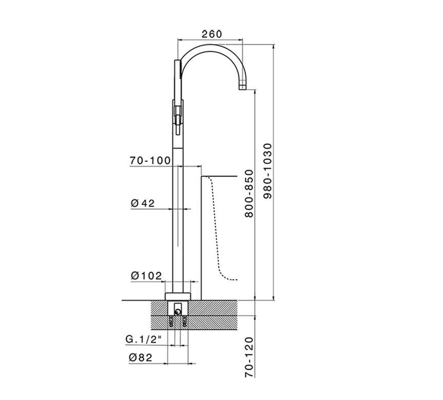 Смеситель для ванны Cisal Step ST00420021