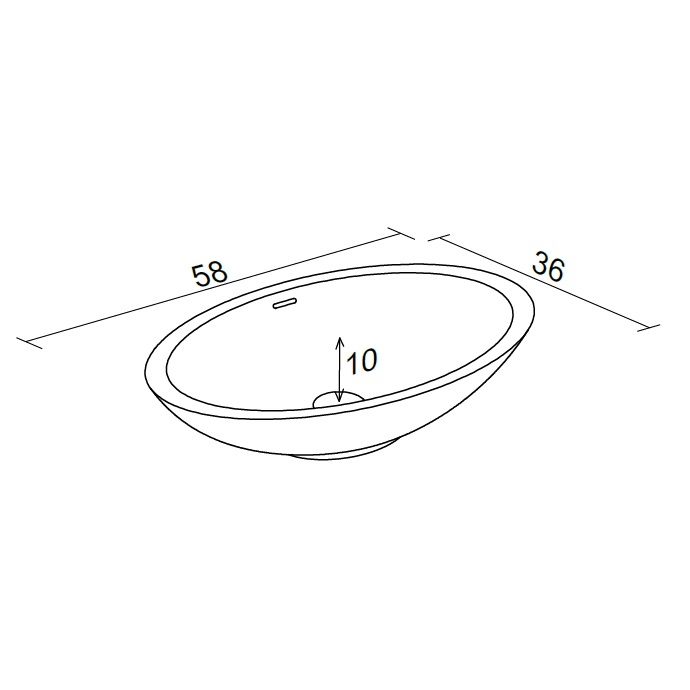 Раковина накладная Riho Avella Oval W016003105 58x36