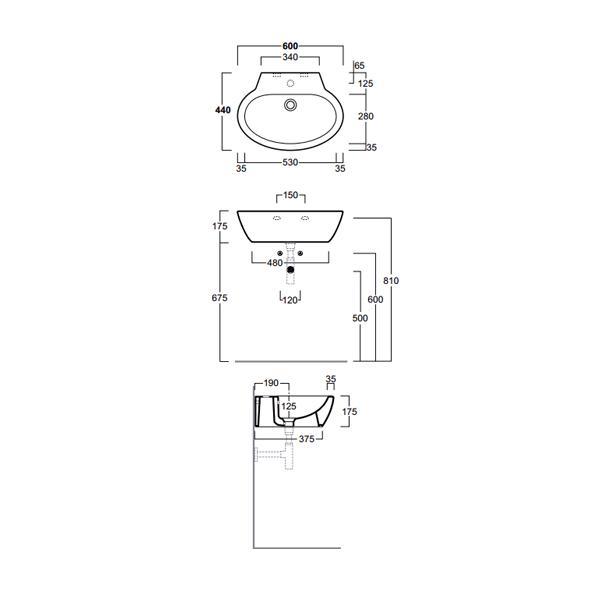 Раковина подвесная Simas Lft Spazio LFT24bi*0 60х44