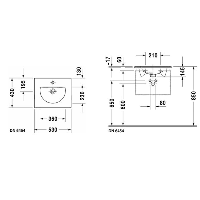 Раковина для мебели Duravit Darling New 0499530000 53x43