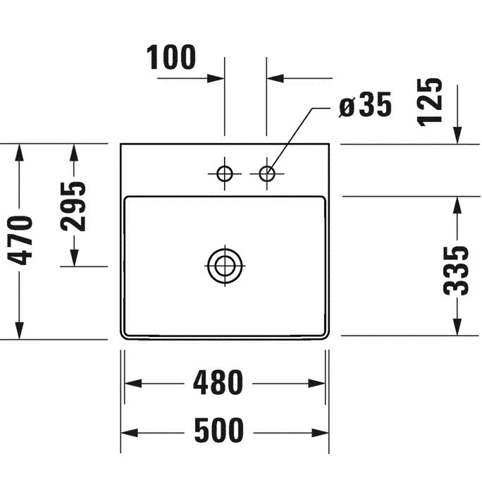 Раковина для мебели Duravit DuraSquare 23535000401 50x47