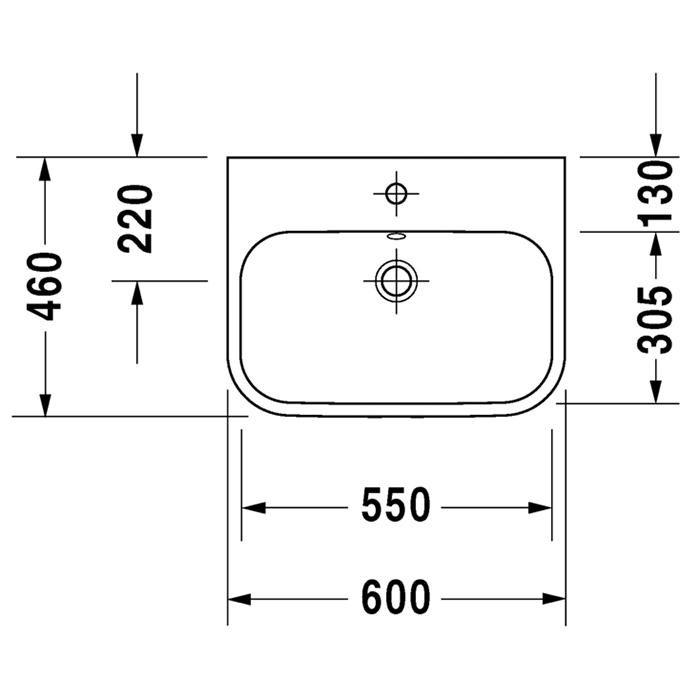 Раковина подвесная Duravit Happy D.2 2315600060 60x46