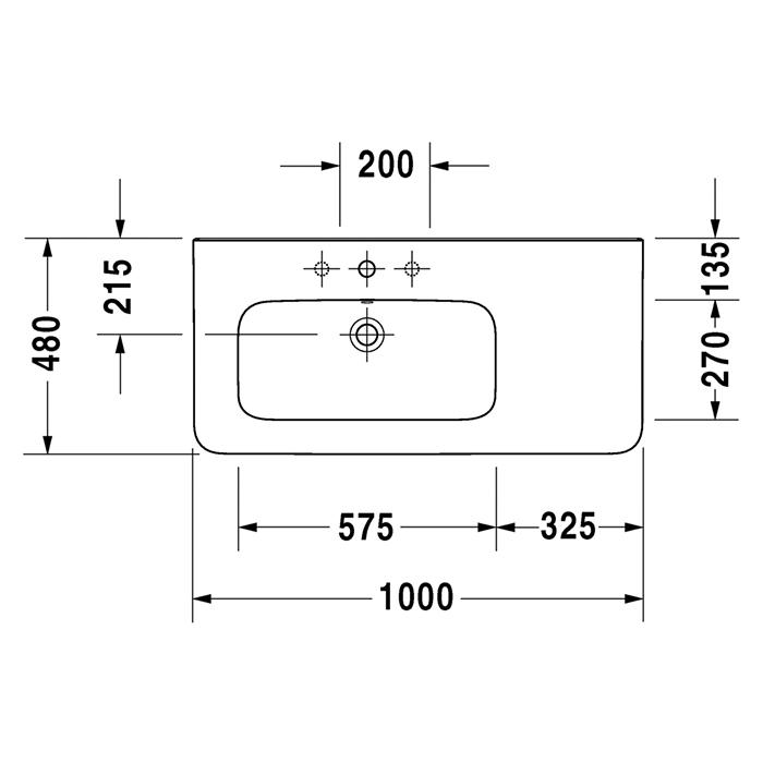 Раковина для мебели Duravit DuraStyle 2325100000 100x48