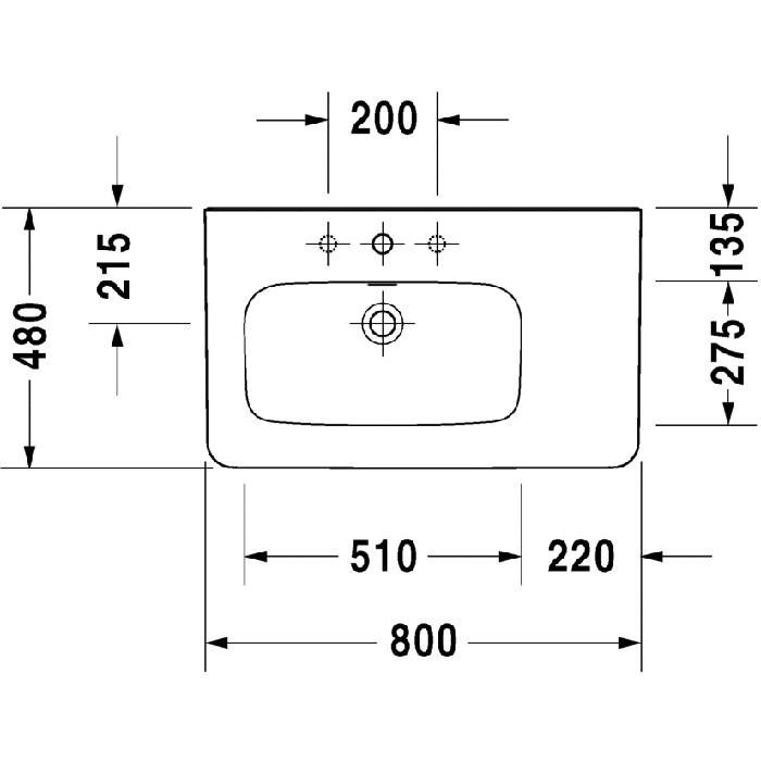 Раковина для мебели Duravit DuraStyle 2325800041 80x48