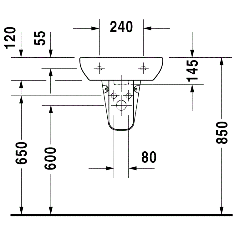 Раковина подвесная Duravit D-Code 07054500002 45x34