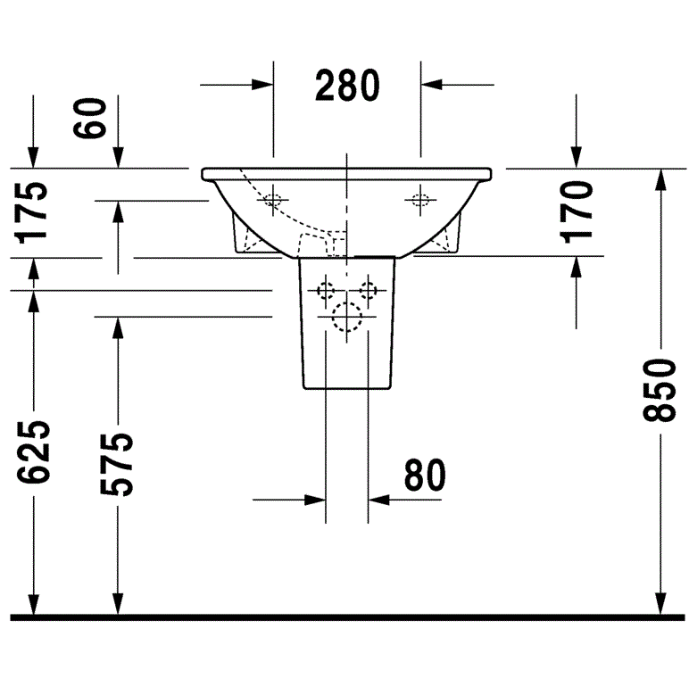 Раковина подвесная Duravit Darling New 2621550000 55x48