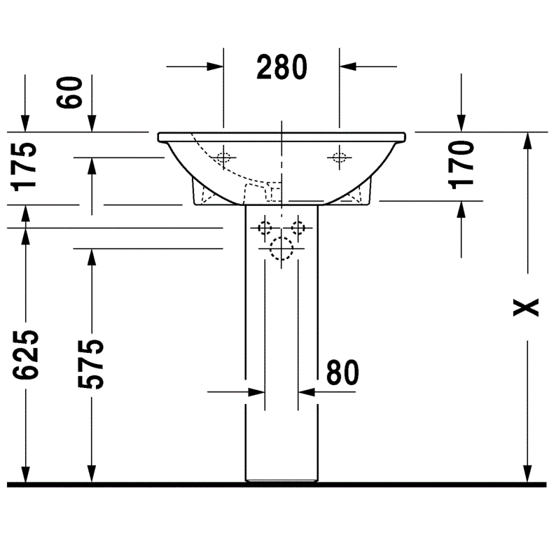 Раковина подвесная Duravit Darling New 2621600030 60x52