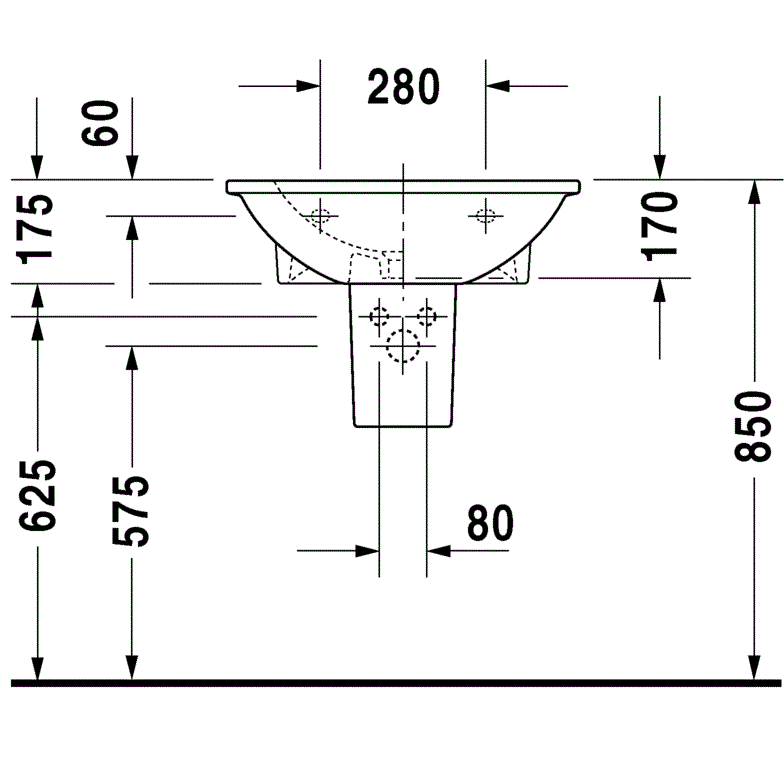 Раковина подвесная Duravit Darling New 2621600000 60x52