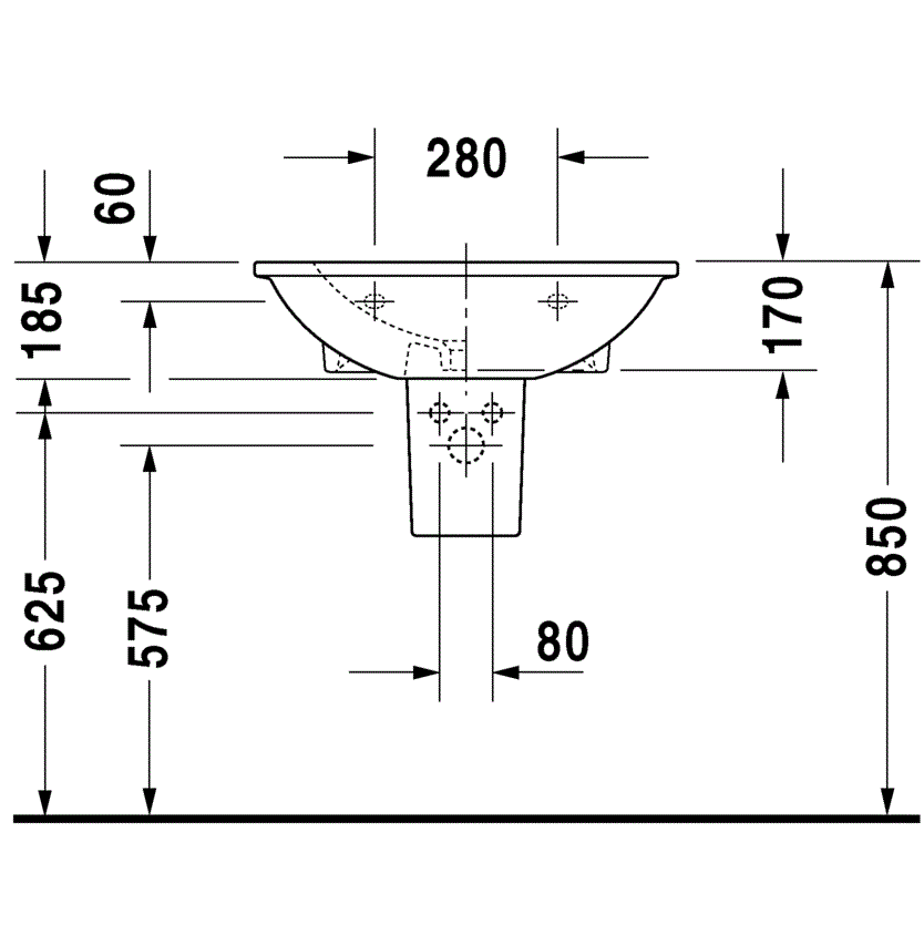 Раковина для мебели Duravit Darling New 2621650000 65x55