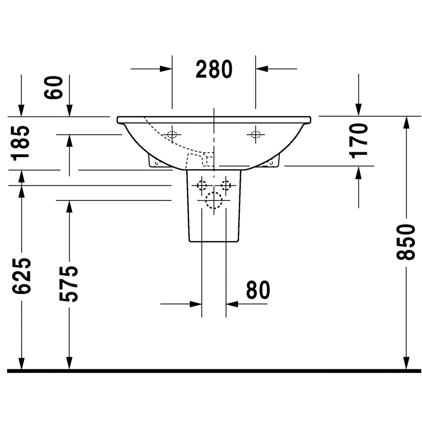 Раковина подвесная Duravit Darling New 2621650030 65x55