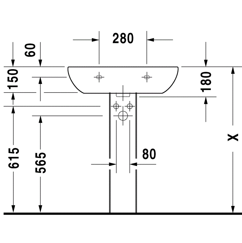 Раковина подвесная Duravit D-Code 23106500302 65x50