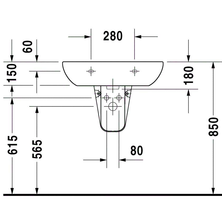 Раковина подвесная Duravit D-Code 23106500002 65x50