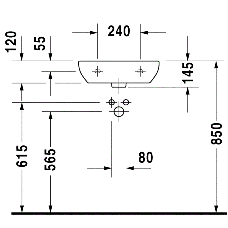 Раковина медицинская подвесная Duravit D-Code 07074500002 45x34