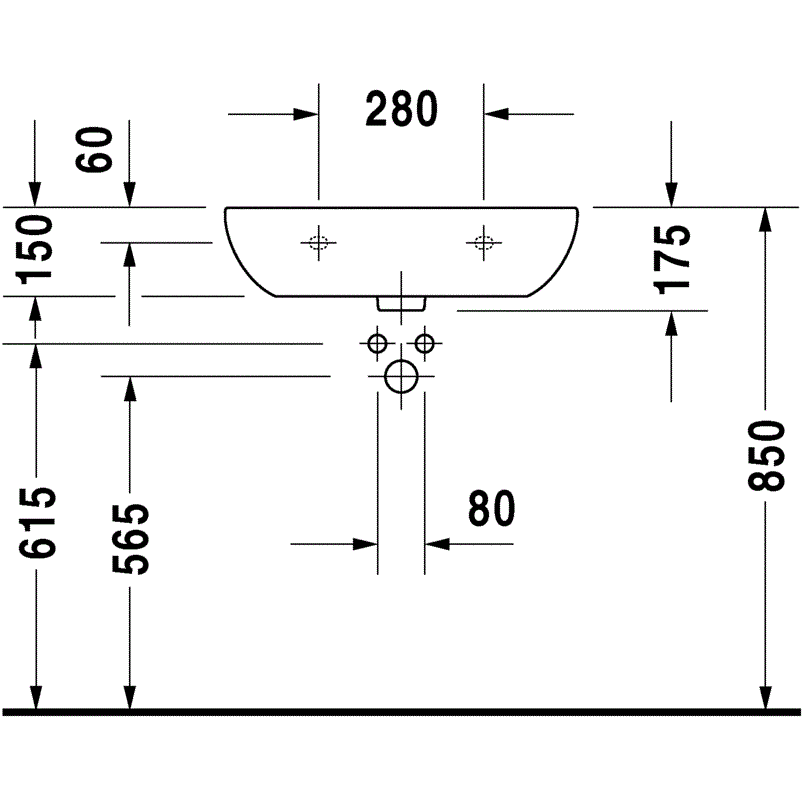 Раковина медицинская подвесная Duravit D-Code 23116000702 60x46