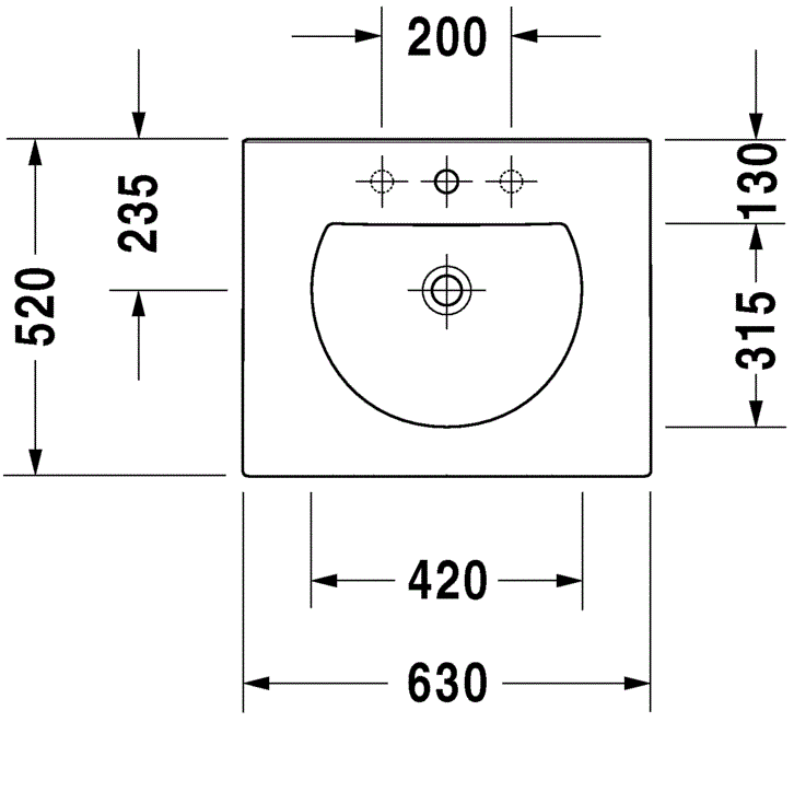 Раковина для мебели Duravit Darling New 0499630000 63x52