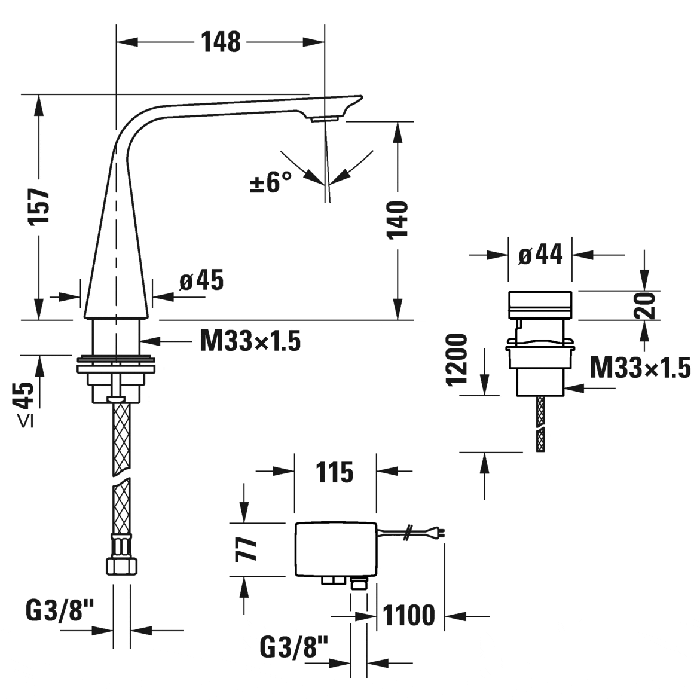 Смеситель для раковины Duravit D.1 D11100007010