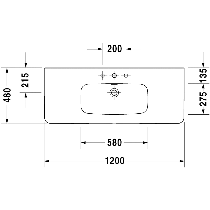 Раковина для мебели Duravit DuraStyle 2320120041 120x48
