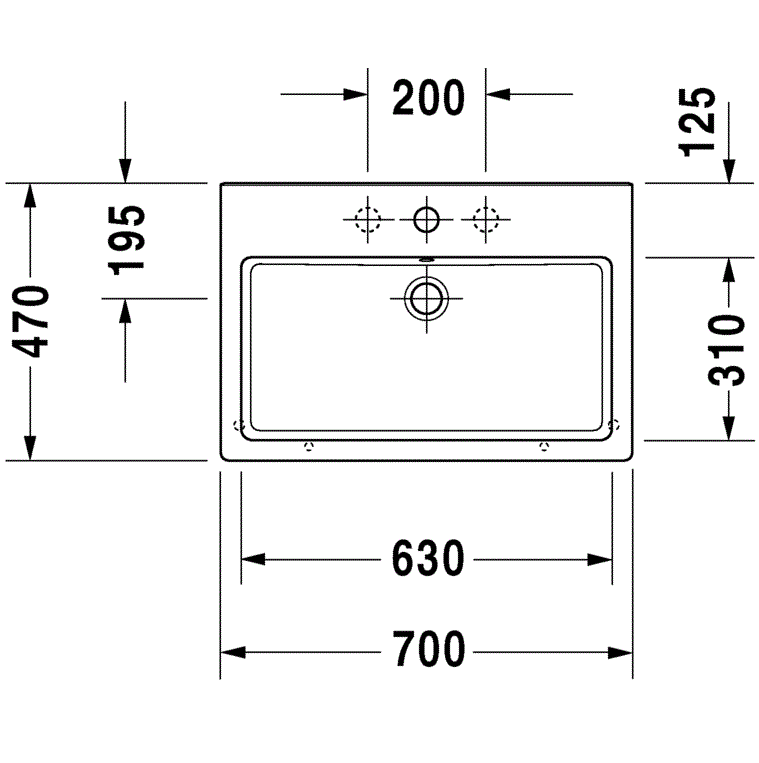 Раковина подвесная Duravit Vero 0454700079 70x47