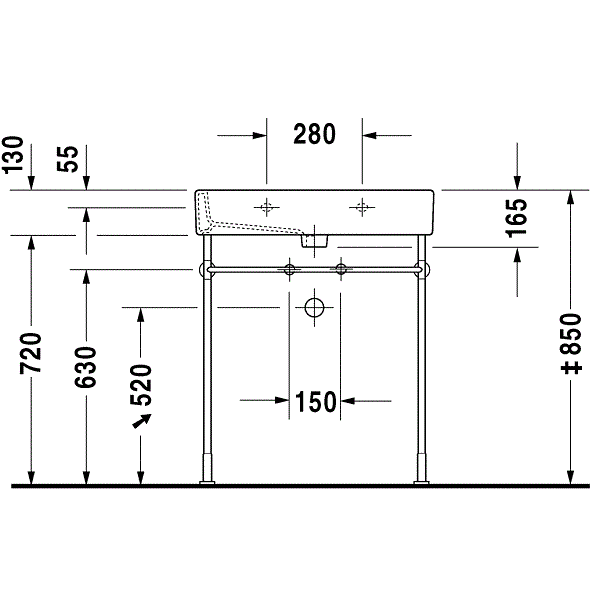 Раковина для мебели Duravit Vero 0454700800 70x47