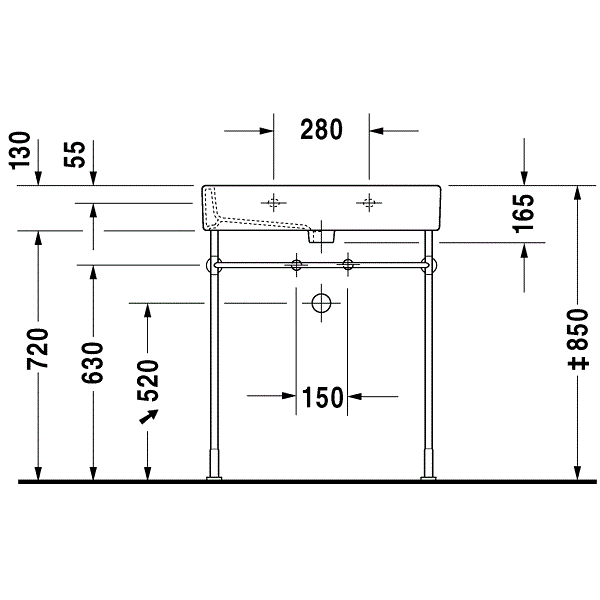 Раковина подвесная Duravit Vero 0454700079 70x47