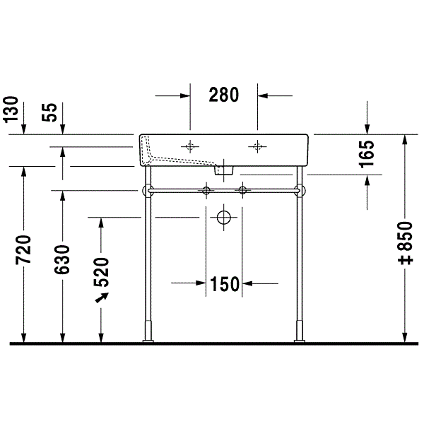 Раковина для мебели Duravit Vero 0454700044 70x47