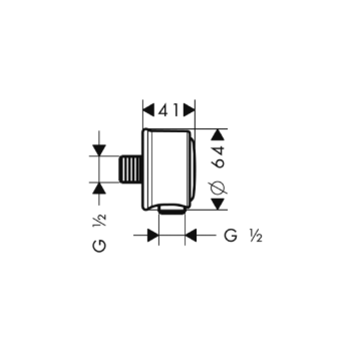 Подсоединение для шланга Axor Montreux Fixfit 16884990