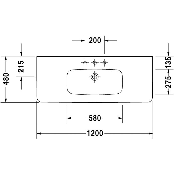 Раковина для мебели Duravit DuraStyle 2320120060 120x48