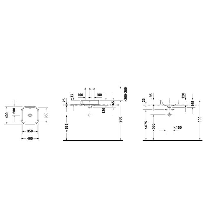 Раковина накладная Duravit Happy D.2 2314400000 40x40