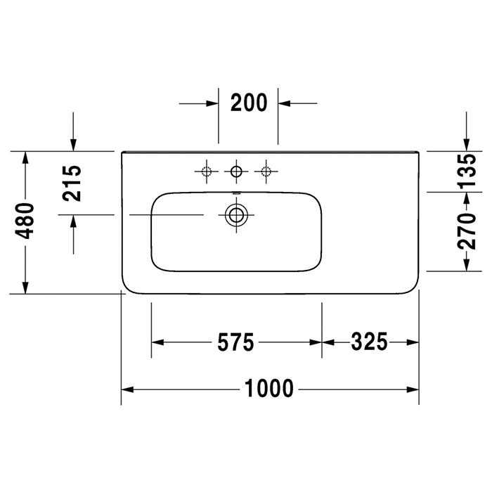 Раковина для мебели Duravit DuraStyle 2325100041 100x48