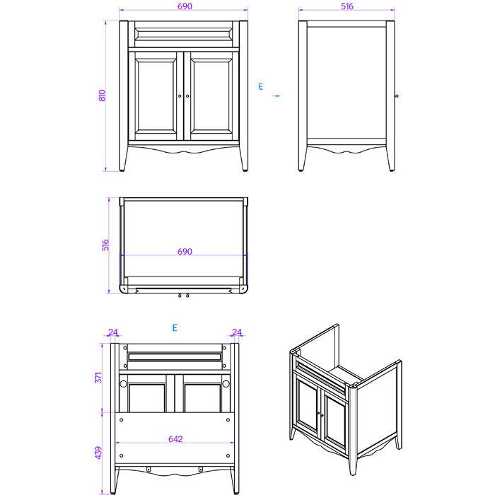 Комплект мебели TW Veronica Nuovo VER2073-N+AR834bi*1