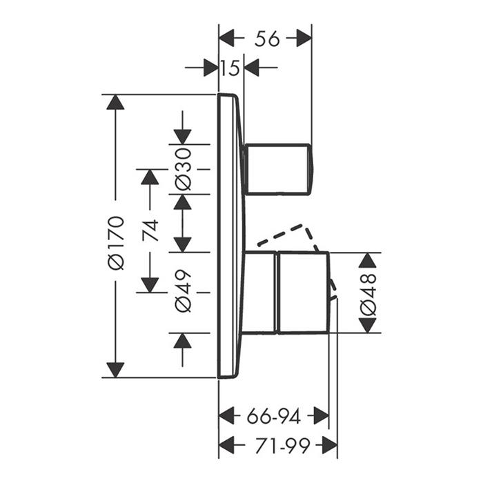Смеситель для ванны Axor Uno 45405820