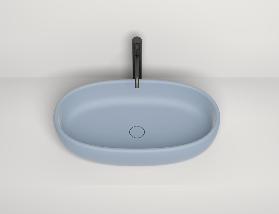 Раковина накладная Salini Luce S-Stone 110721MF 70x40 (покраска по RAL полностью), без донного клапана