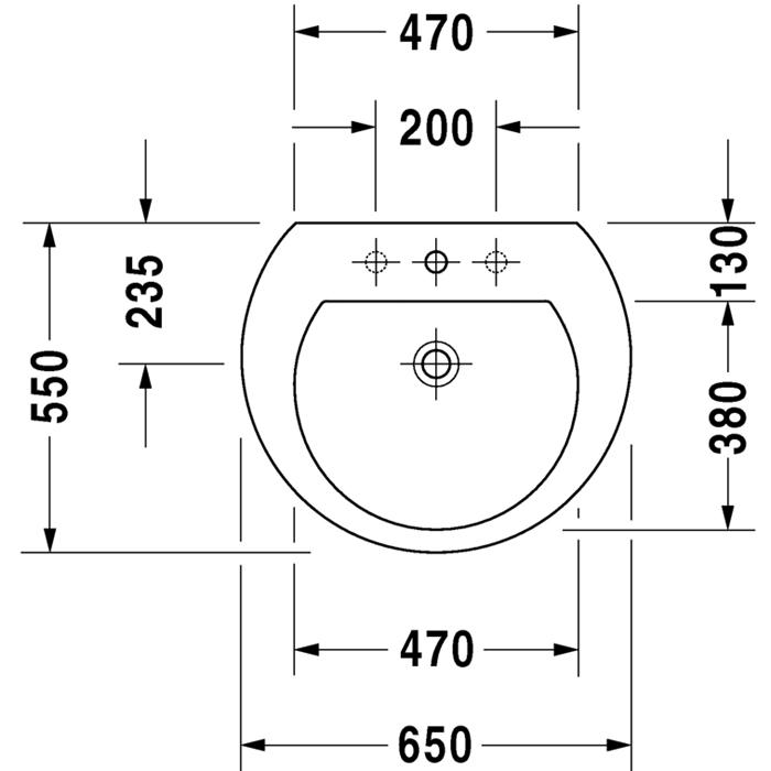 Раковина для мебели Duravit Darling New 2621650000 65x55
