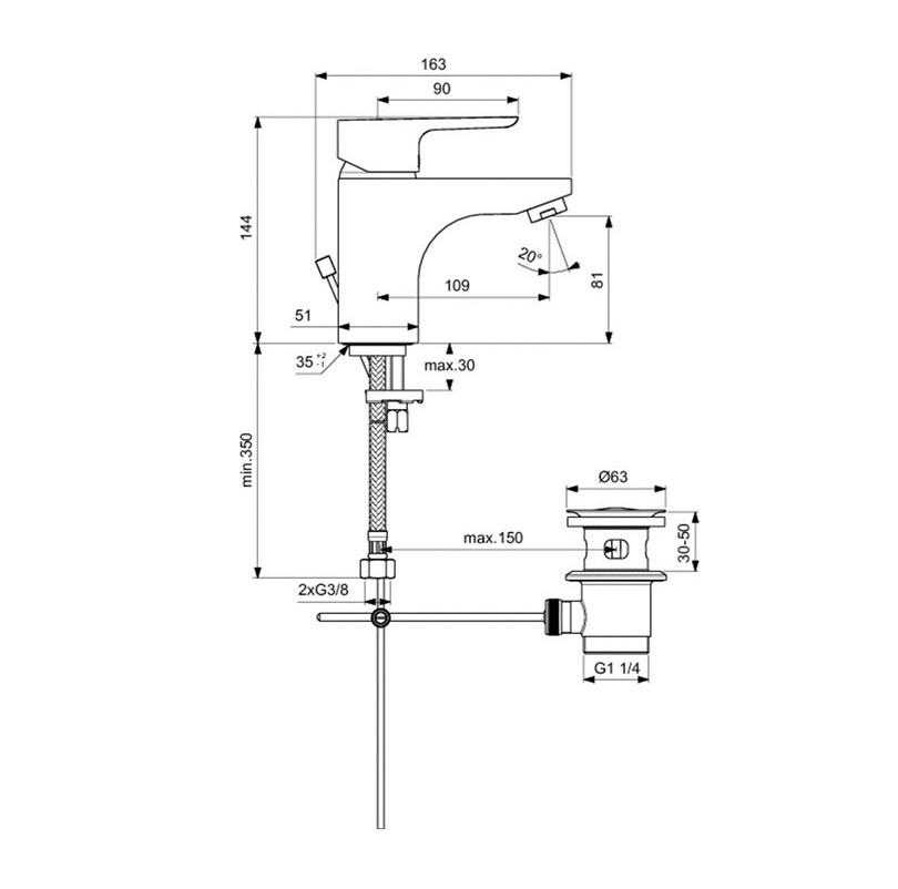 Смеситель для раковины Ideal Standard Ceraplan III B0704AA