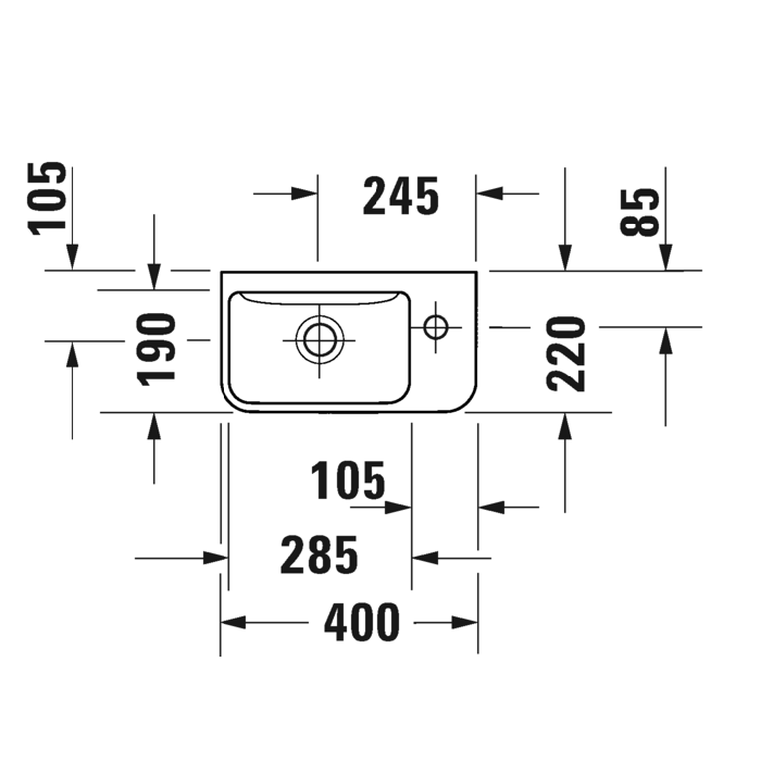 Раковина подвесная Duravit ME by Starck 0717400000 40x22