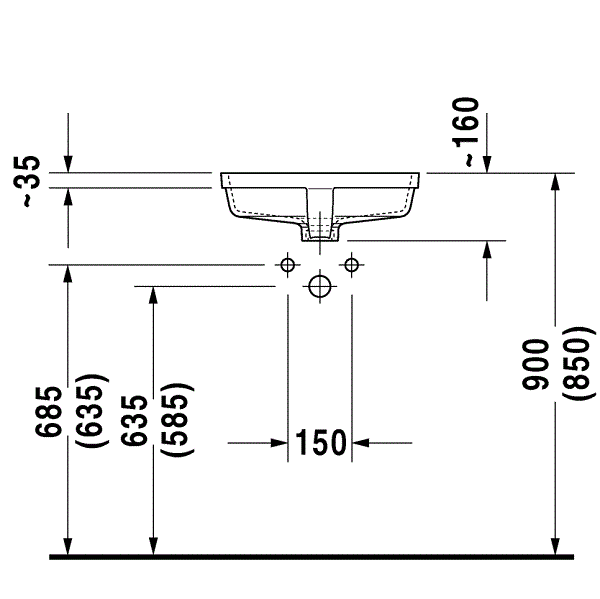 Раковина встраиваемая Duravit Vero 0330430000 43x35