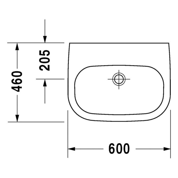 Раковина медицинская подвесная Duravit D-Code 23116000702 60x46