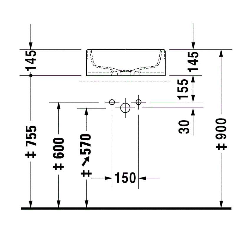 Раковина накладная Duravit Starck 1 0445460000 46 см