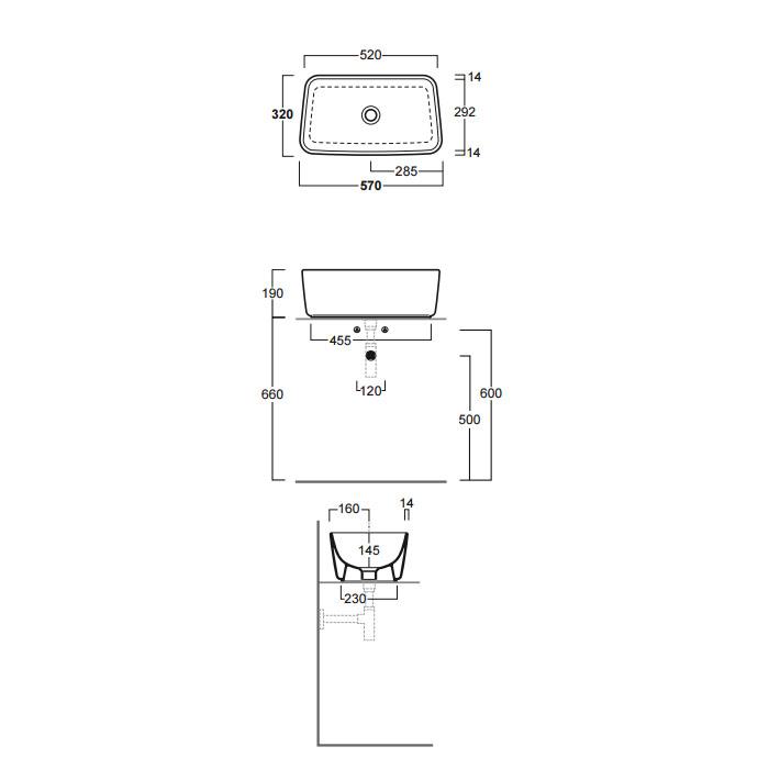 Раковина накладная Simas Degrade DE10bi 52x32
